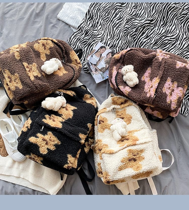 Teddy Bear Fuzzy Backpack – The Kawaii Shoppu