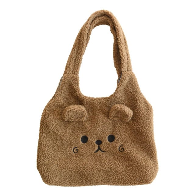 Teddy Winter Soft Plush Tote Bag Brown Bear Bags The Kawaii Shoppu