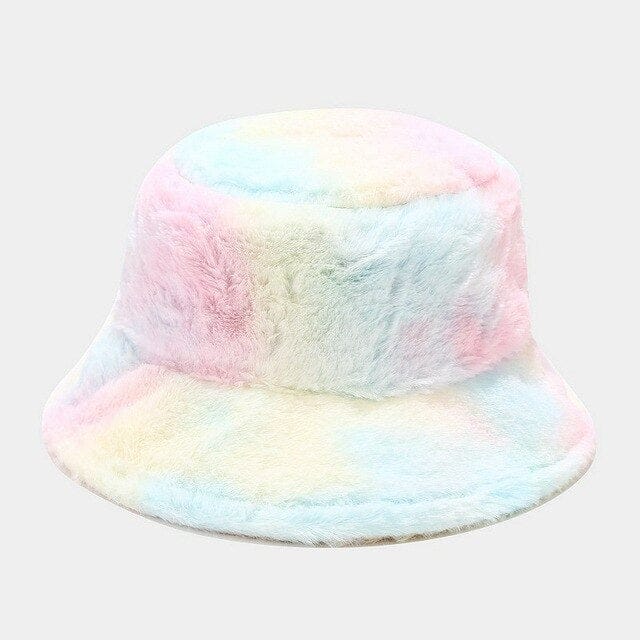 Tie-dye Fluffy Bucket Hat LED M Fashion The Kawaii Shoppu