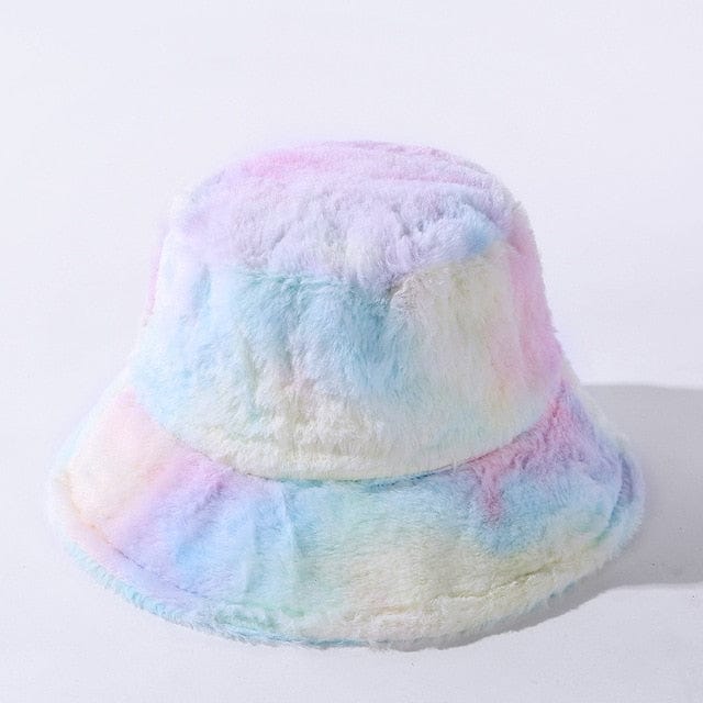 Tie-dye Fluffy Bucket Hat Unicorn M Fashion The Kawaii Shoppu