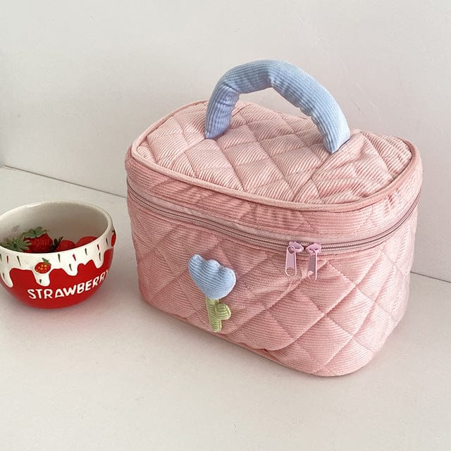Tulip Flower Cosmetic Bag Pouch Pink Bags The Kawaii Shoppu