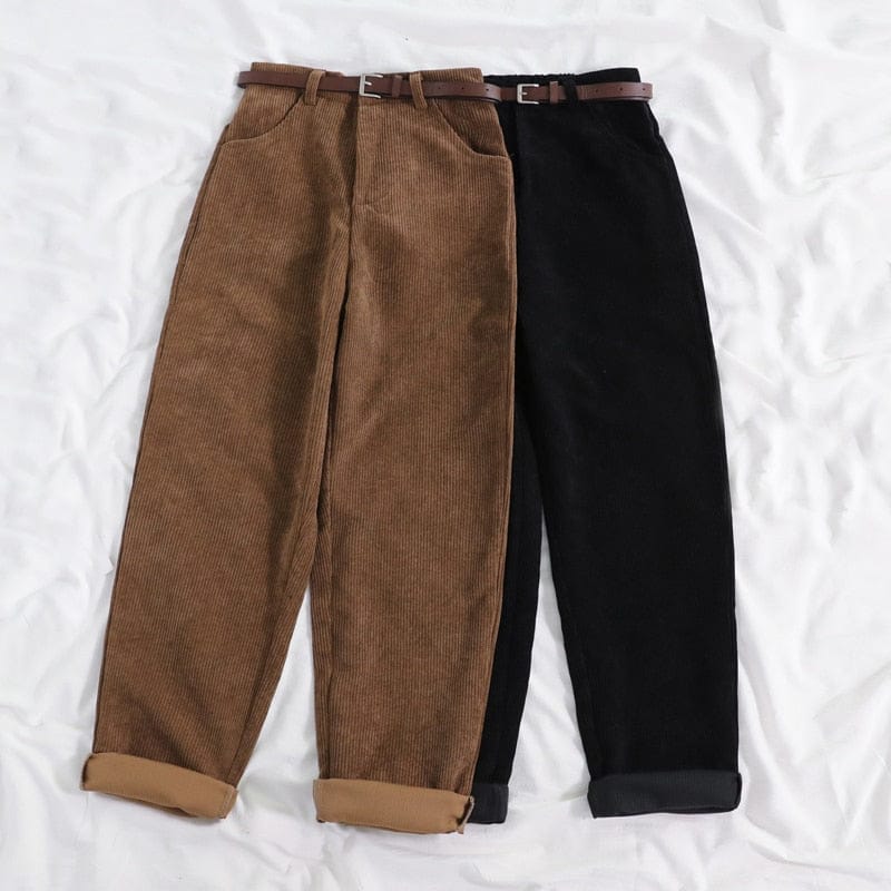 High Waisted Brown Corduroy Pants