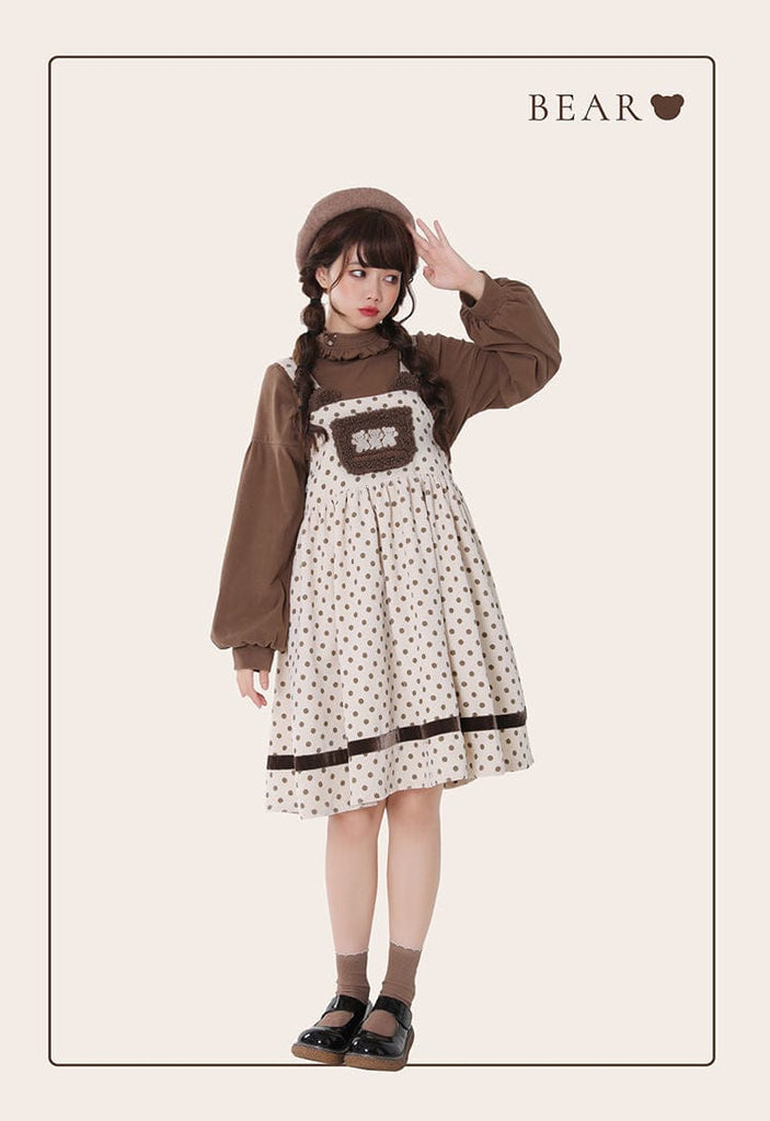 Vintage Kawaii Bear Dress Corduroy Clothing and Accessories The Kawaii Shoppu