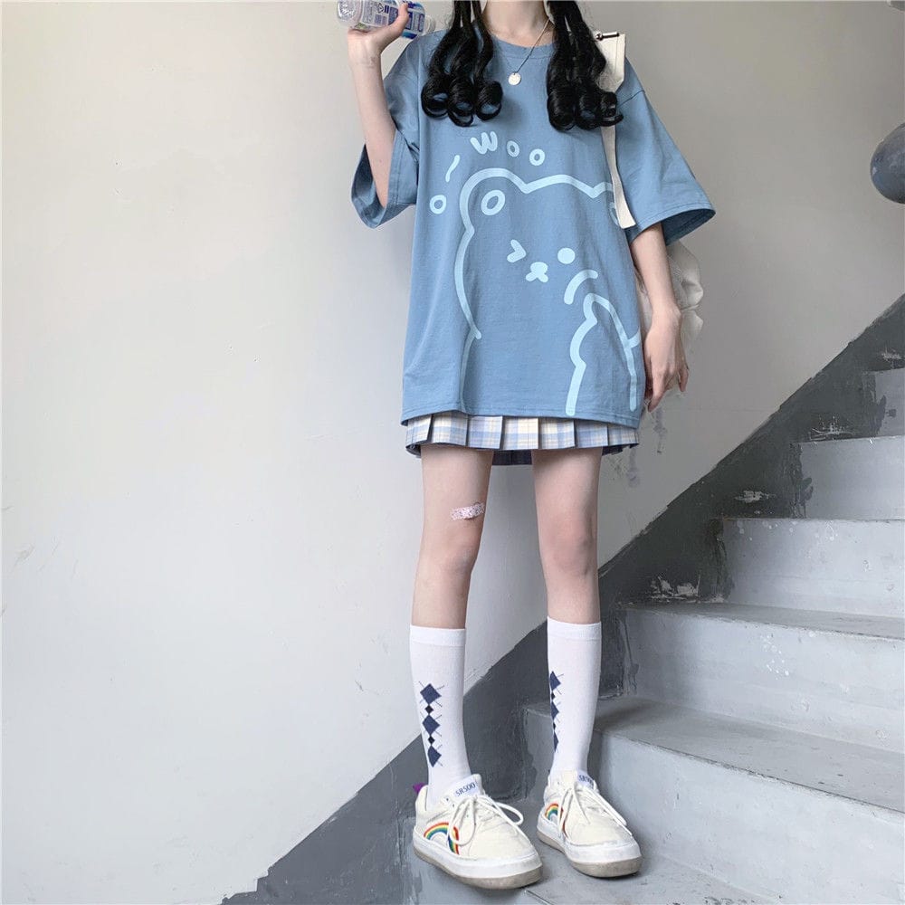Woo Bear Soft Girl T-shirt Clothing and Accessories The Kawaii Shoppu