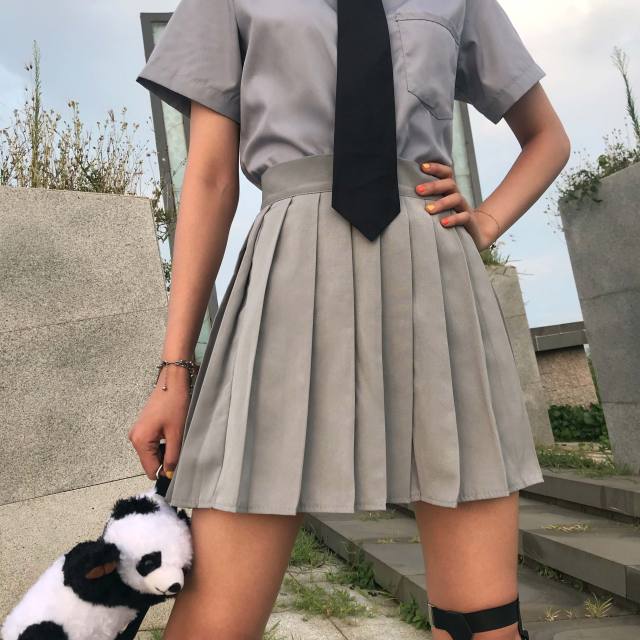 XS-5XL Kawaii Pleated Tennis Mini Skirt gray 5XL Clothing and Accessories The Kawaii Shoppu